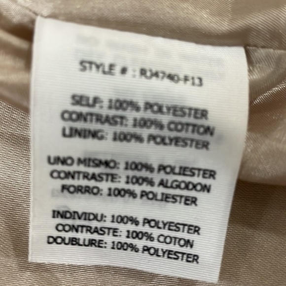 EUC RYU Anthropologie Women’s Retro style tan coat cream lace overlay. Size LG - Picture 10 of 12